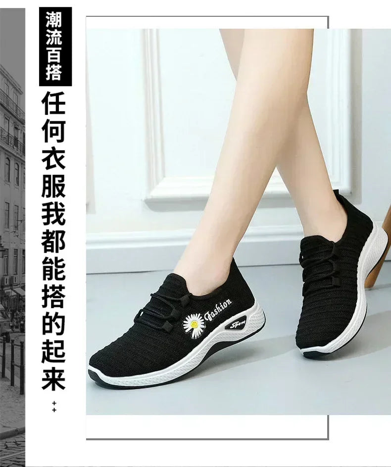 Adult sneakers, women's light running shoes, net shoes, comfortable soft soled sneakers, women's breathable casual single shoes - Tasawoq