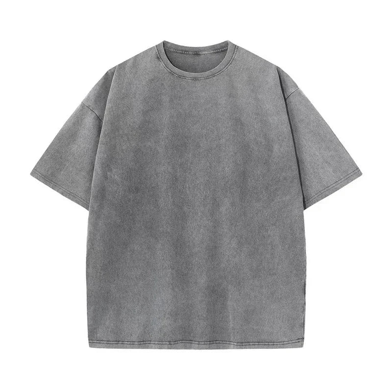 2025 Washed Vintage T-Shirts Street Hip Hop Retro Punk T Shirt women Harajuku Casual Cotton Short Sleeve Acid Wash TShirts top - Tasawoq