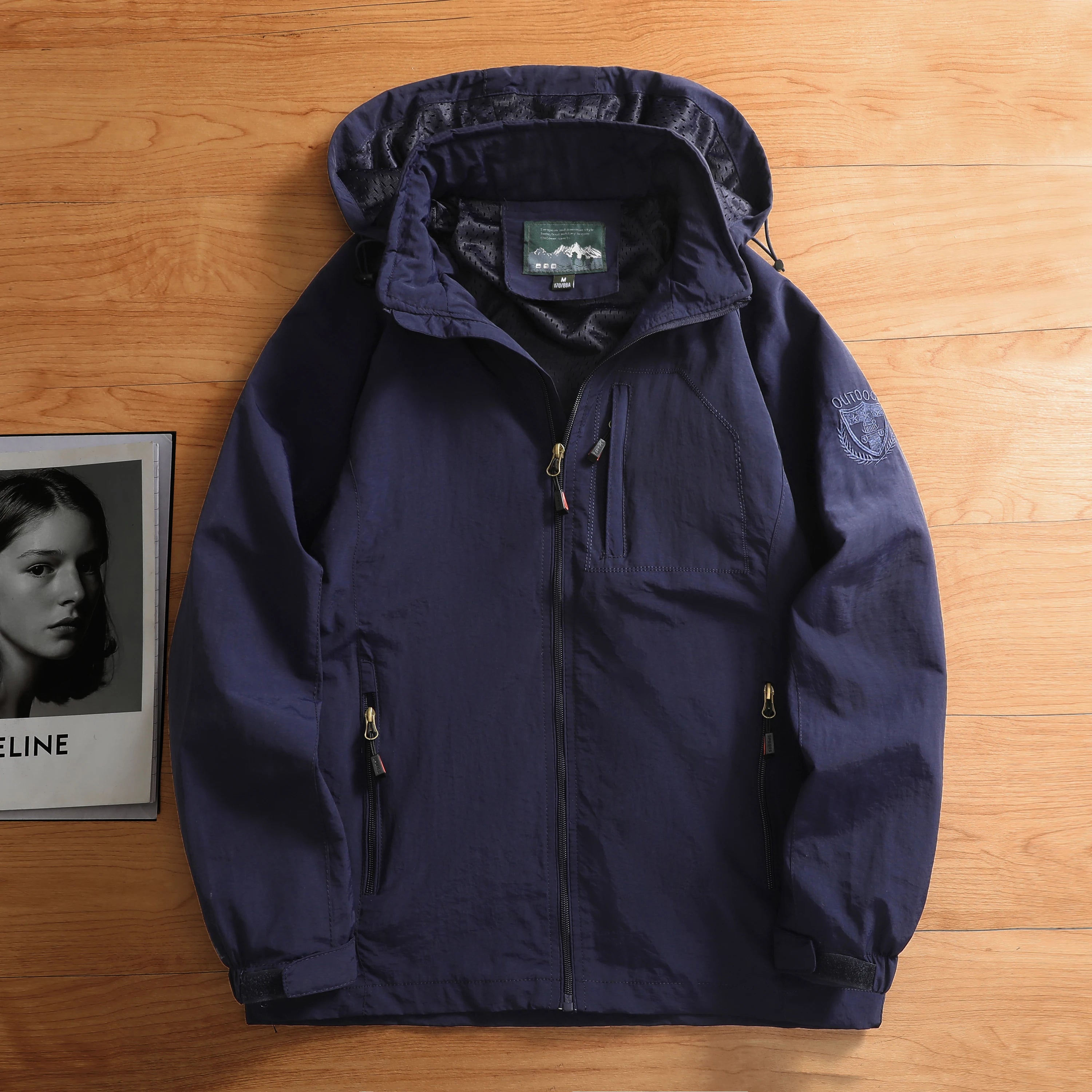 Men's outdoor hiking, sports, leisure, waterproof, windproof, multi pocket, detachable hat, jacket, jacket - Tasawoq