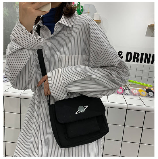 Casual Collage Student Messenger Bag Women Small Bag Canvas Shoulder Bag For Women Print Crossbody Bags Bolsas Sac - Tasawoq