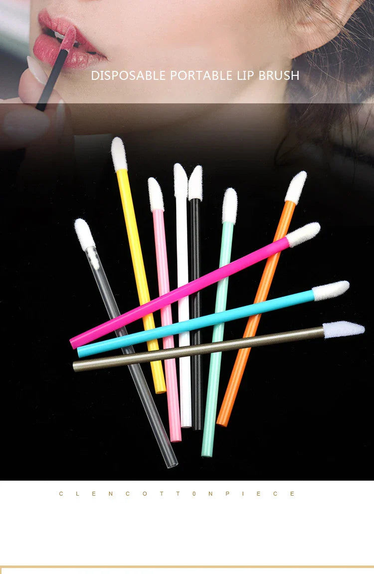 50 Pcs Disposable Lip Brush Makeup Tools Hollow Lip Wands Nylon Lip Gloss Stick Applicator Lipstick Wands Set Cosmetic Tools - Tasawoq