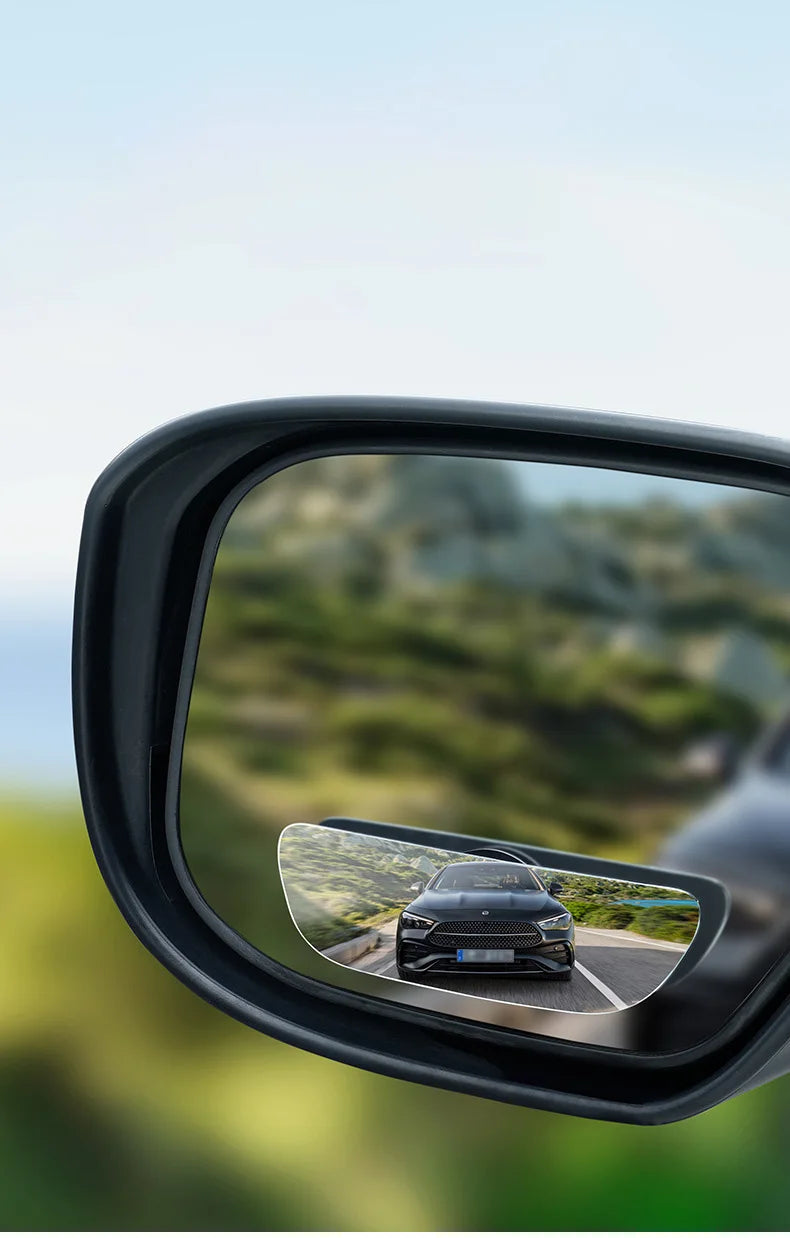 2PCS 360 Degree Adjustable Angle HD Glass Blind Spot Mirrors Car Rearview Mirrors Frameless Wide-angle Rearview Auxiliary Mirror