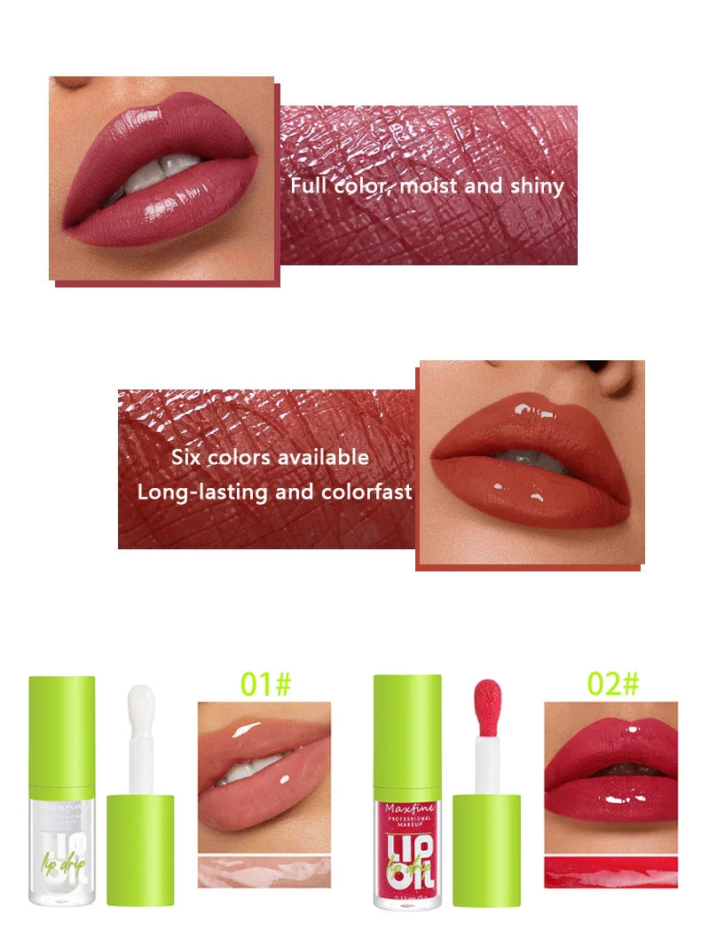 6-tone moisturizing lip gloss luminous oil lip gloss, moisturizing transparent liquid lip gloss, natural lip enhancer, make lips - Tasawoq