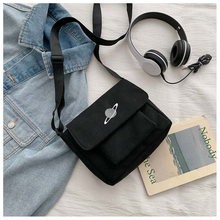 Casual Collage Student Messenger Bag Women Small Bag Canvas Shoulder Bag For Women Print Crossbody Bags Bolsas Sac - Tasawoq
