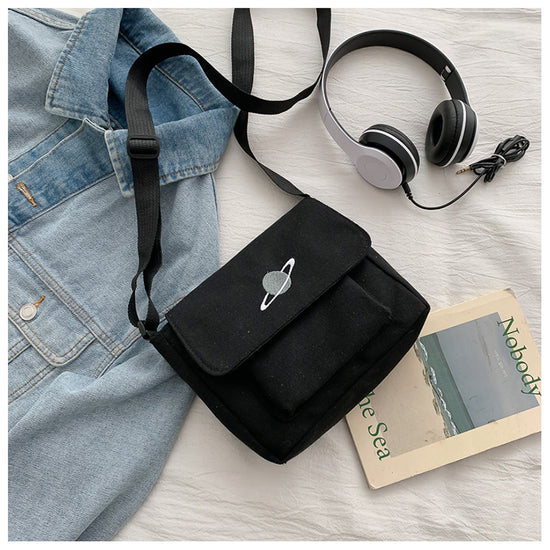 Casual Collage Student Messenger Bag Women Small Bag Canvas Shoulder Bag For Women Print Crossbody Bags Bolsas Sac - Tasawoq