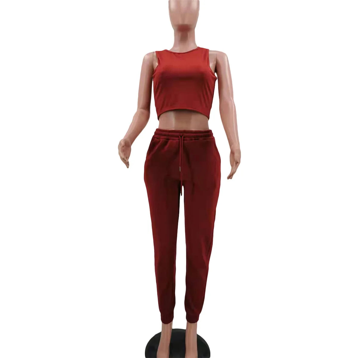 3pcs Women's Clothing Set Fleece-lined Hooded Sweater &Sleeveless Tank Top & Sports Sweatpants Pants - Tasawoq