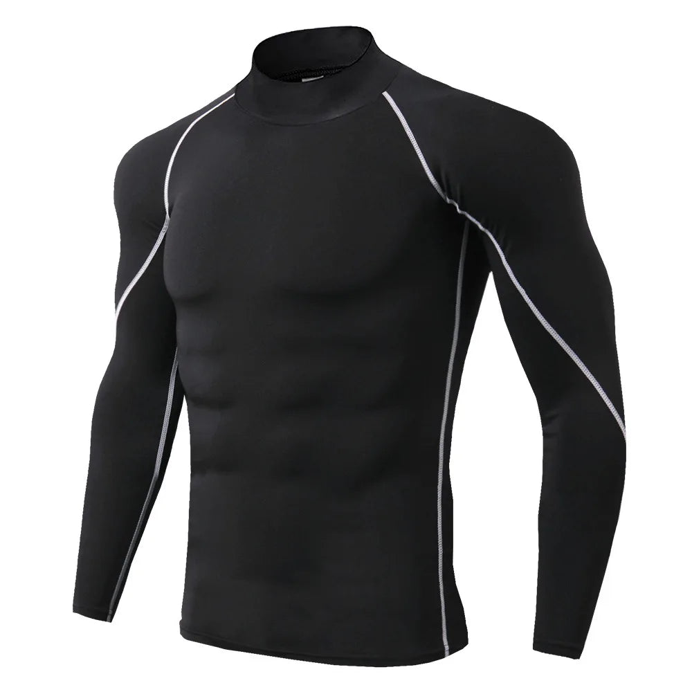 Men Sport T-shirt Quick Dry Bodybuilding Running Shirt Long Sleeve Compression Top Gym T Shirt Men Fitness Tight Rashgard - Tasawoq