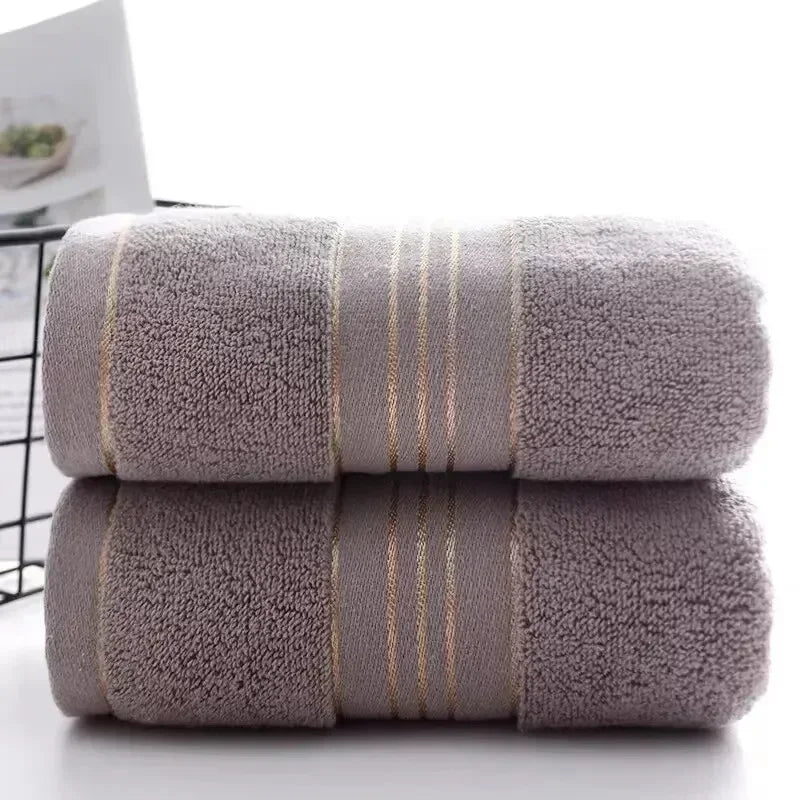 2 Towels Thickened Absorbent Towel Pure Cotton Quick Absorbent Soft Quick Dry Thickened Face Towel - Tasawoq