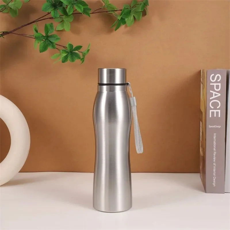 1000ML Stainless Steel Sport Bottle Single-Layer Red Water Cup Metal Flask Drinkware Camping Sports Gym - Tasawoq