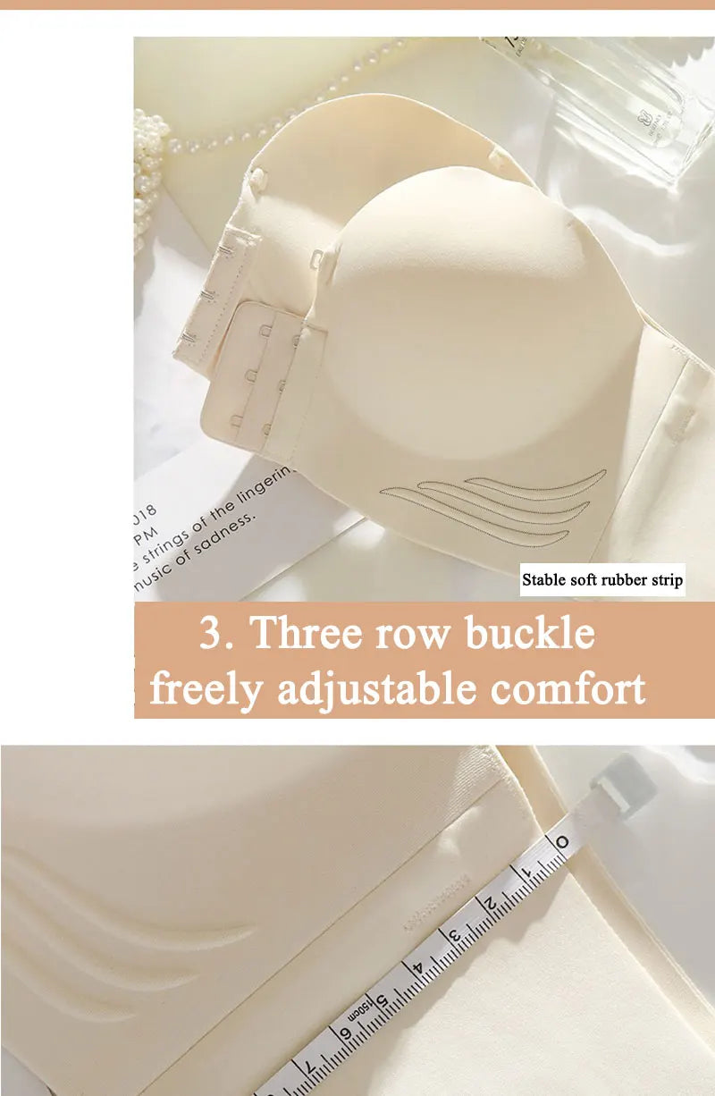 FINETOO Front Closure Sexy Push Up Bra Women Invisible Bras Underwear Lingerie For Female Brassiere Strapless Seamless Bralette - Tasawoq