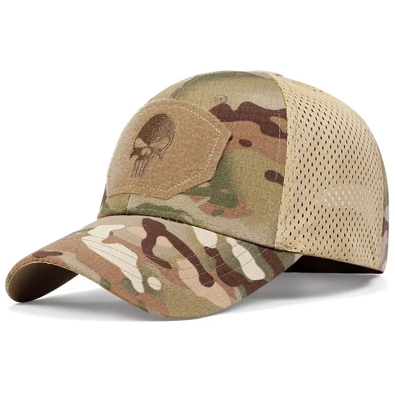 2025 NEW Skull Embroidered Top with Patch Breathable Baseball Caps Spring and Autumn Outdoor Adjustable Casual Hat Sunscreen Hat - Tasawoq