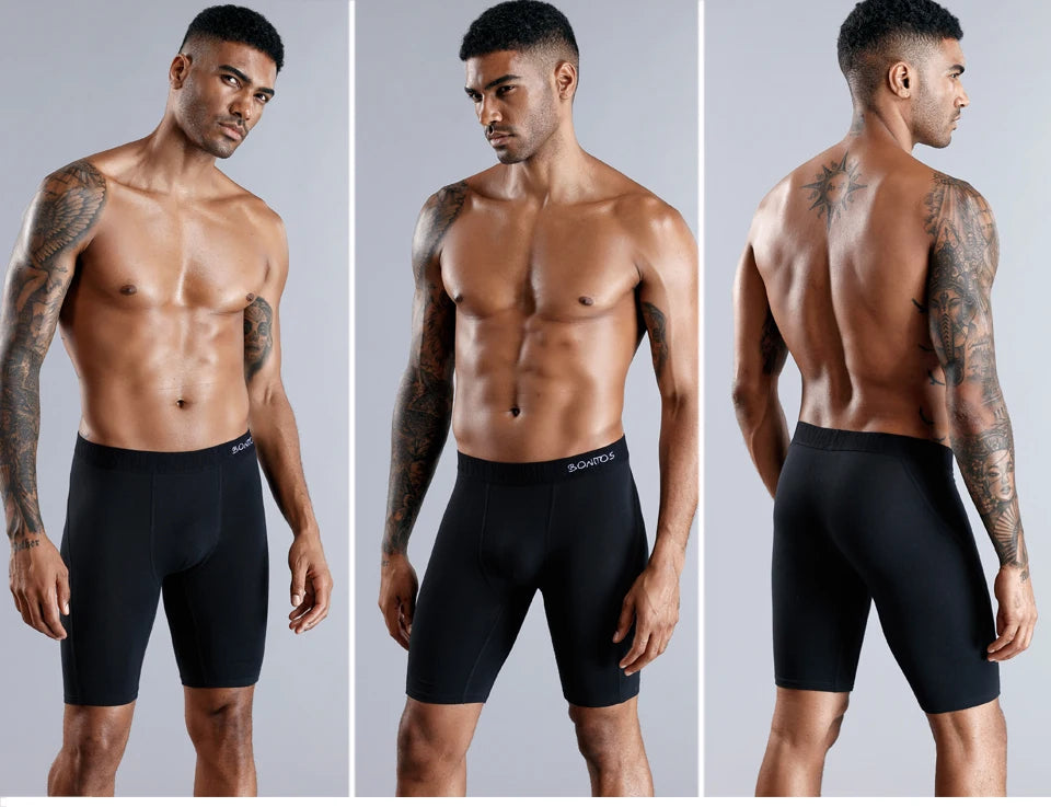 4pcs long boxers for men underwear plus size Men's panties sexy long leg underpants cotton Mens boxer shorts fashion male Trunk - Tasawoq