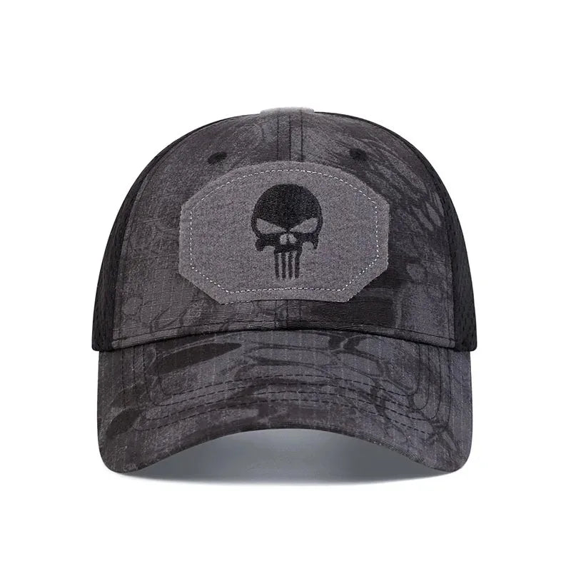 2025 NEW Skull Embroidered Top with Patch Breathable Baseball Caps Spring and Autumn Outdoor Adjustable Casual Hat Sunscreen Hat - Tasawoq