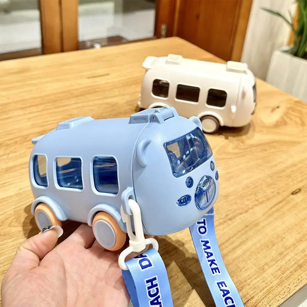 Cartoon Bus Straw Cup Cute Large Capacity Outdoors Car Water Cup Children Drinkware Bounce Straw Kettle