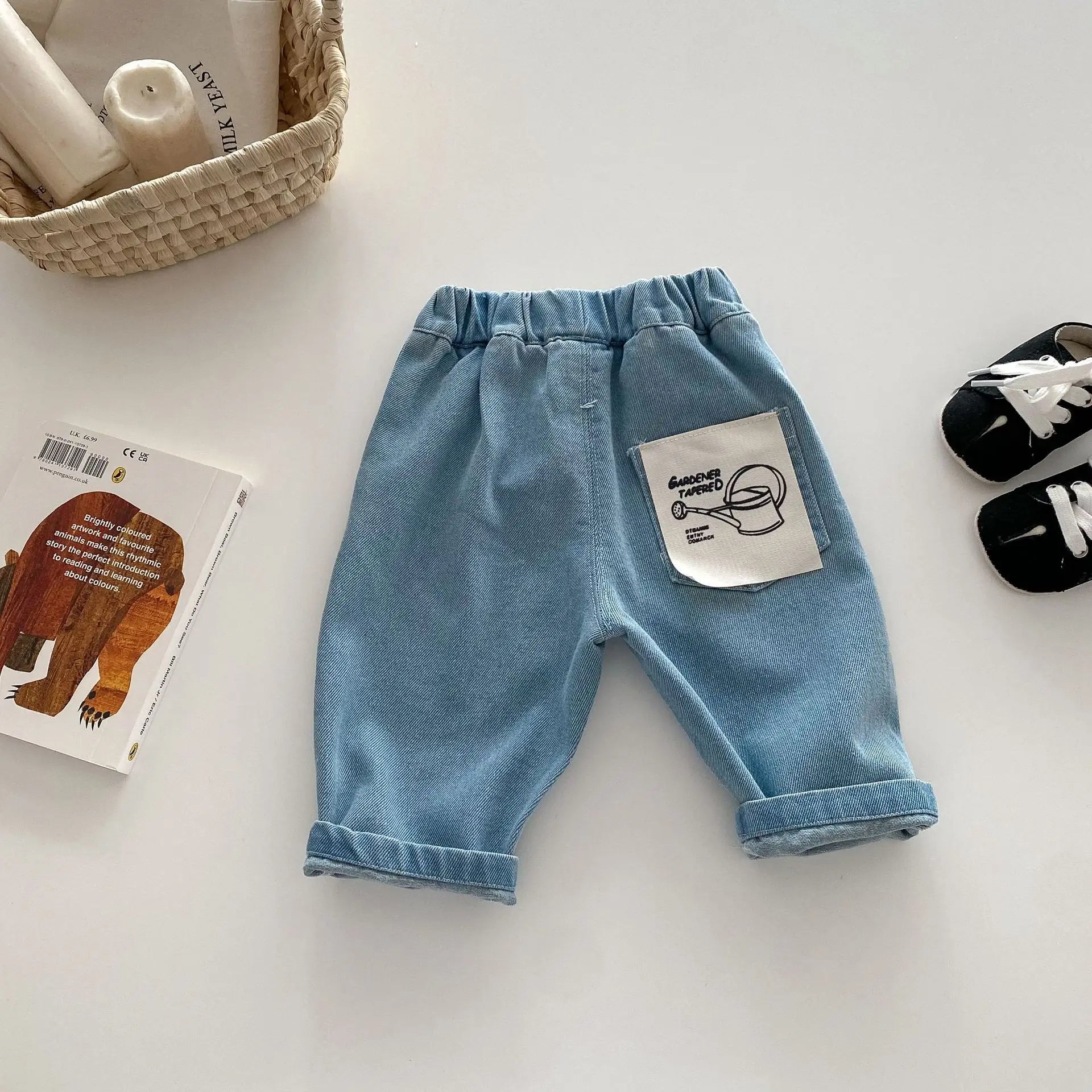 MILANCEL 1-5Y Children Jeans Boys Denim Pants Mid Waist Girls Trousers Fashion Kids Plaid Pants - Tasawoq