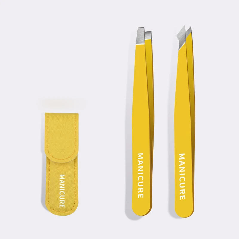 Colorful Eyebrow Tweezer Hair Beauty Fine Hairs Puller Stainless Steel Slanted Eye Brow Clips Removal Makeup Tools - Tasawoq