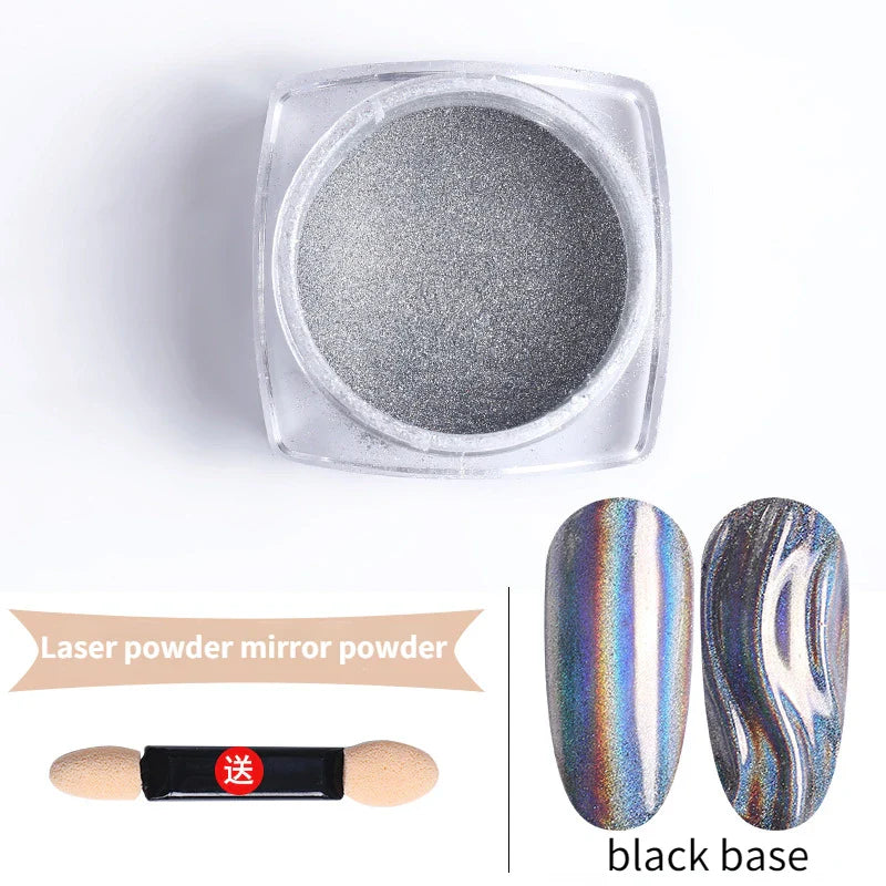 Nail Art Mirror Glitter Powder Rose Gold Silver Metallic Effect Nail Glitters For Nails UV Gel Polish Nails Chrome Pigment Decor - Tasawoq