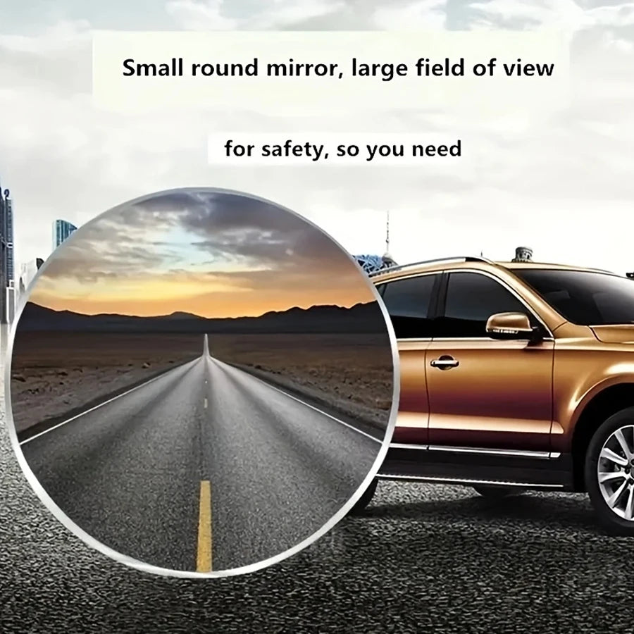 2pcs Fitted Car Blind Spot 360 Degree Swivel Rimless Reversing Aid Mirror