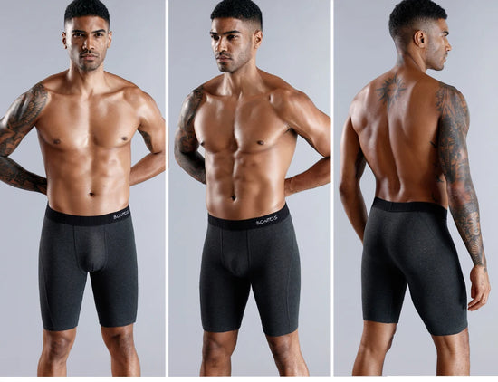 4pcs long boxers for men underwear plus size Men's panties sexy long leg underpants cotton Mens boxer shorts fashion male Trunk - Tasawoq