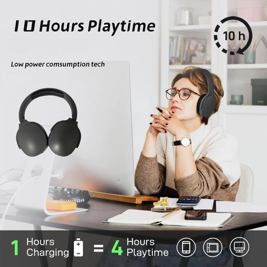 #P2961 Wireless Bluetooth 5.3 Headphones Over Ear Hifi Stereo Headset True Sports With Earphones TF/AUX Music Player with HD Mic - Tasawoq