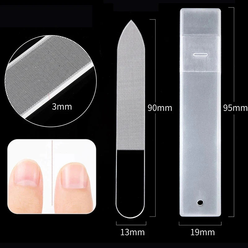 Nail Art File Buffing Transparent Sanding Polishing Durable Nano Glass File Manicure Professional Supplies Accessories Tools - Tasawoq