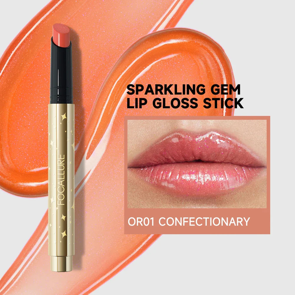 FOCALLURE Pearlescent Lip Glosses Stick Moisturizing Long Lasting Sexy Sparkling Lip Balms Shimmer Lipstick Pen Makeup Cosmetics - Tasawoq