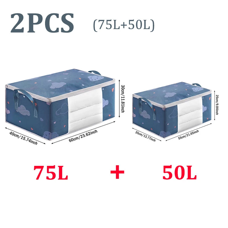 Quilt Clothes Big Capacity Storage Bag Quilt Bedding Storage Closet Organizer Wardrobe Organizer Blanket Sorting Bags Dust-proof - Tasawoq