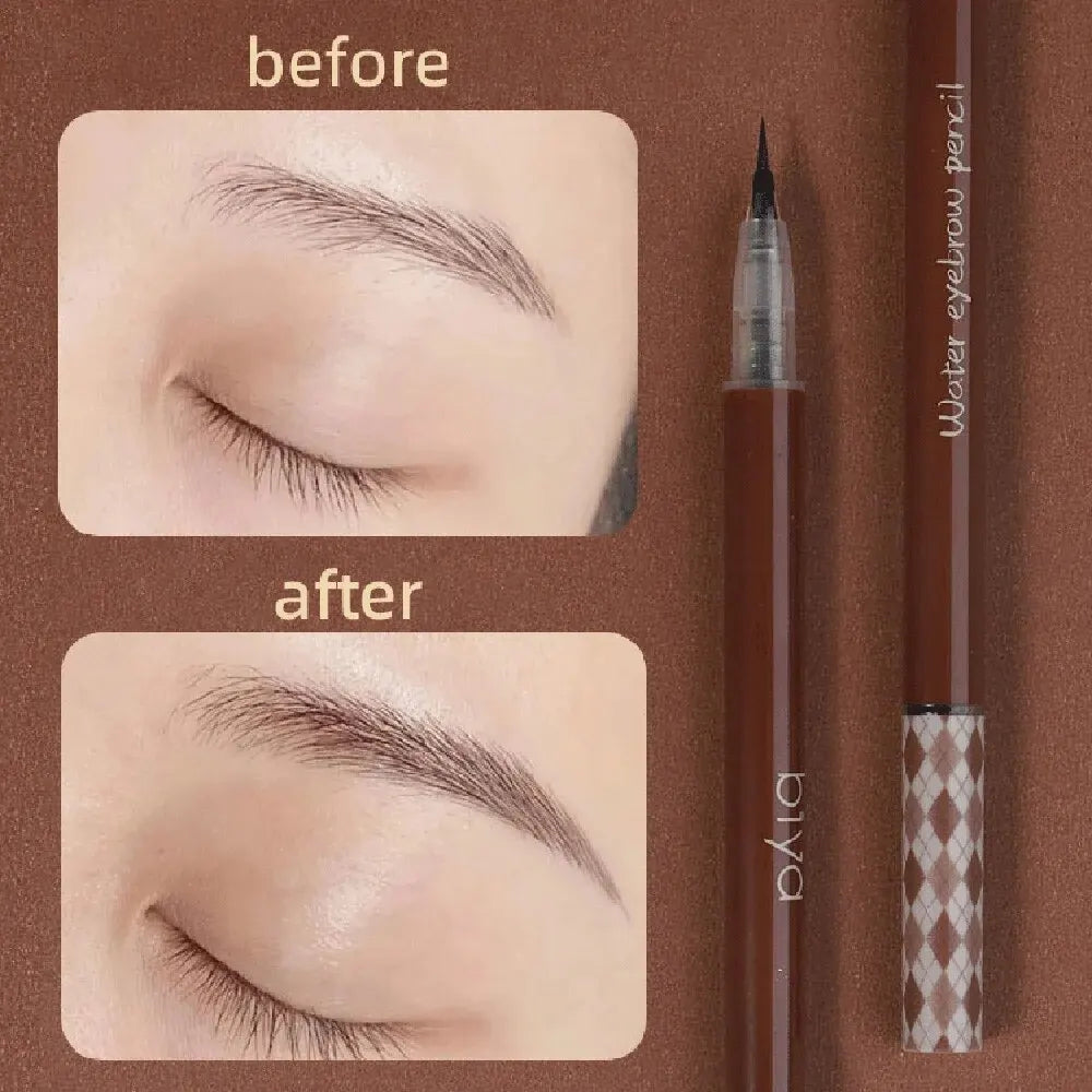 0.01mm Ultra Fine Liquid Eyebrow Pen Waterproof Natural Color Not Smudge Eyebrow BIYA Makeup Pencil - Tasawoq