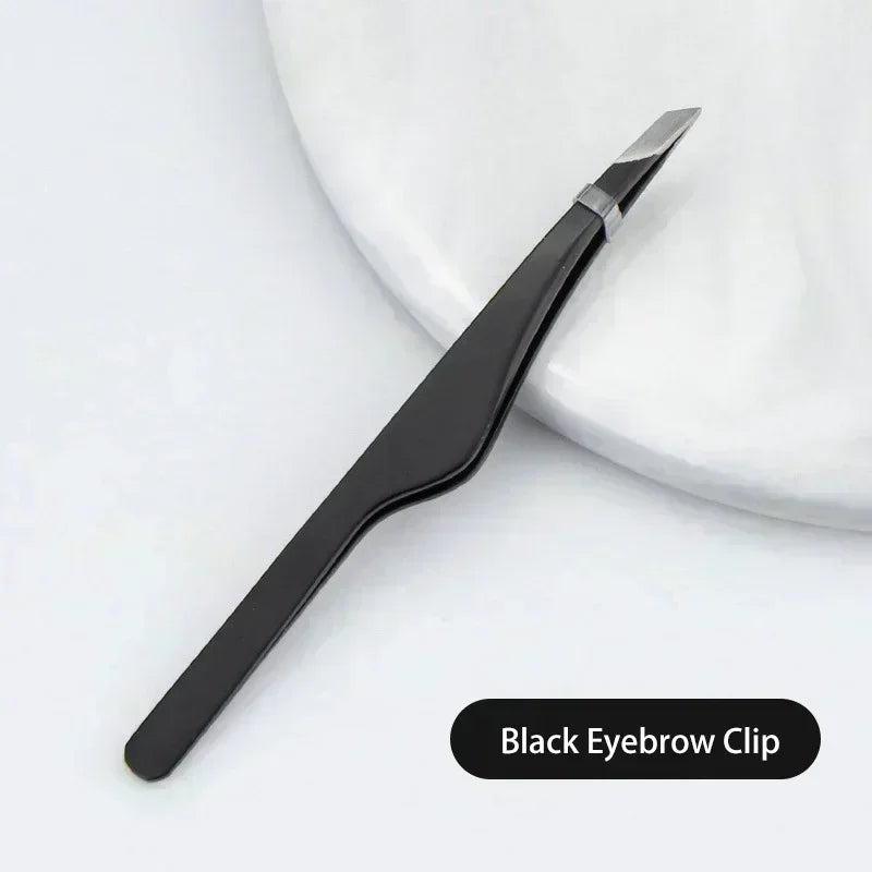 Hair Removal Tweezers Stainless Steel Eyebrow Tweezers Slant Tip Point Tip Flat Tip Rose Gold Silver Black Cosmetic Makeup Tools - Tasawoq