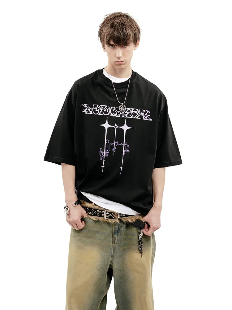 Men Tshirt Oversized Tops Short Sleeves Tee Y2k Взросление Tour Graphic 100% Cotton  Streetwear Harajuku Vintage Unisex Clothing