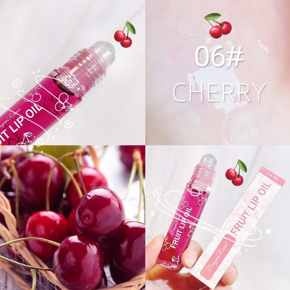 Roll-On Lip Oil, Moisturizing and Hydrating Lip Gloss, Nourishing Lip Balm Liquid for Smooth and Soft Lips, Long-Lasting Shine - Tasawoq