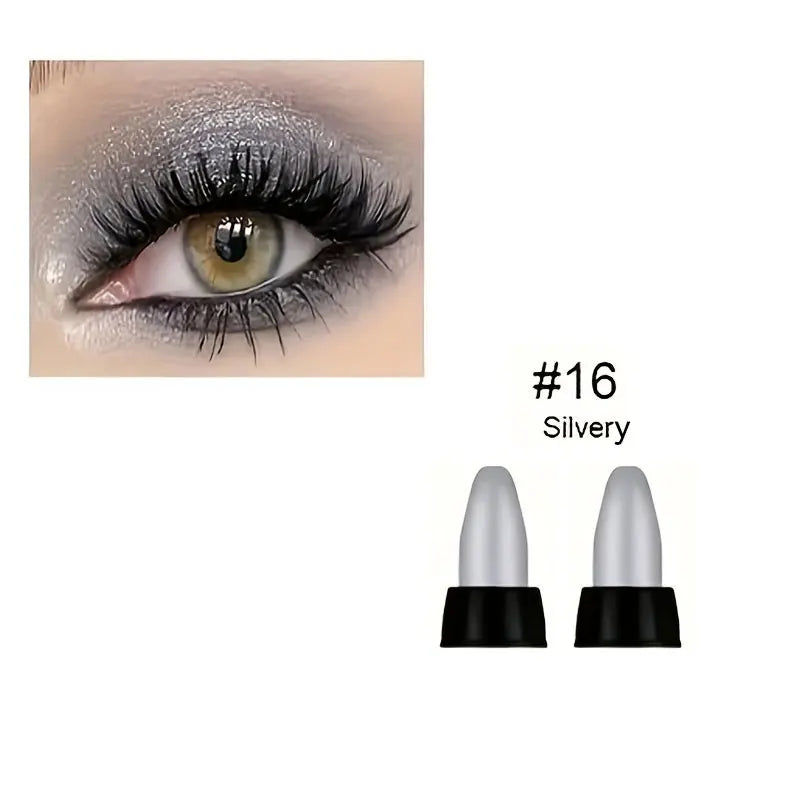16 Colors Pearlescent Eyeliner, Color Glitter Waterproof Long-Lasting Eye Makeup Non-smudge Eyeliner - Tasawoq