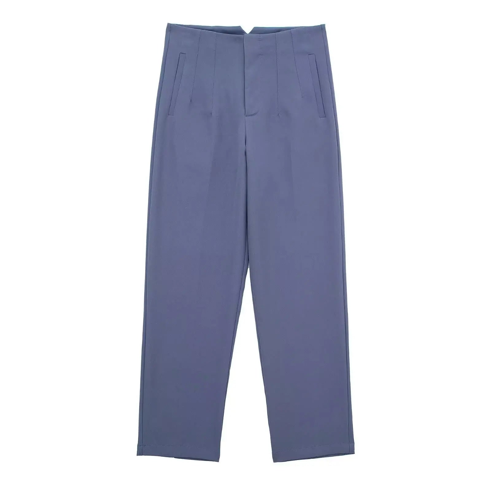 Willshela Women Fashion Straight Pants High Waist Front Zipper Trousers Vintage Full Length Female Chic Lady - Tasawoq