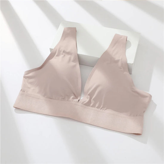 FINETOO Deep V Women Bras Push Up Padded Tops Female Sexy Wireless Underwear Ladies Plus Size Bralette Girls Intimates Lingerie - Tasawoq