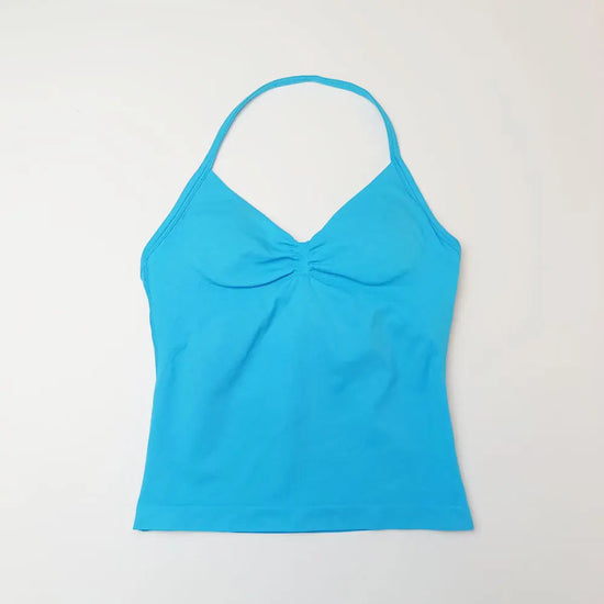 NCLAGEN Impact Longline Strappy Top Sports Yoga Vest Underwear Women's Fitness Top Gym Beautiful Back Bra Running Workout Halter - Tasawoq