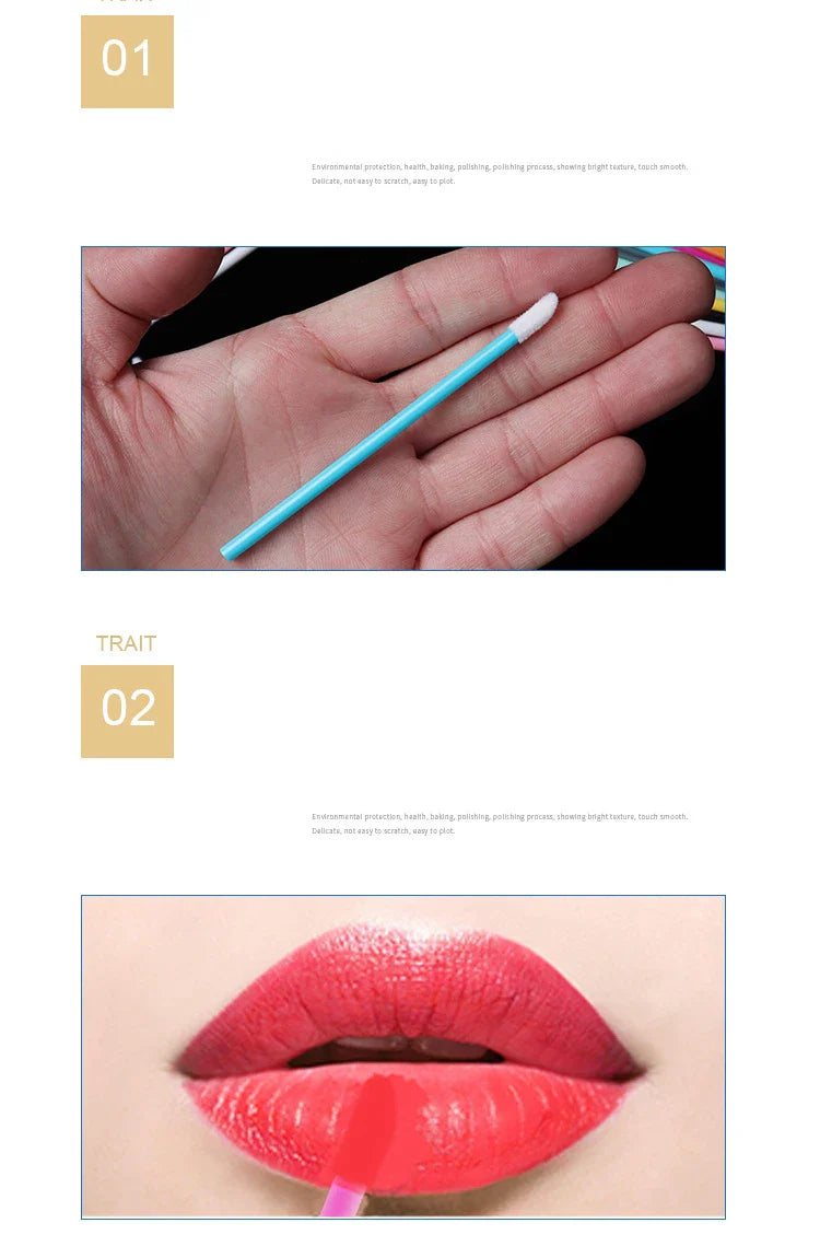 50 Pcs Disposable Lip Brush Makeup Tools Hollow Lip Wands Nylon Lip Gloss Stick Applicator Lipstick Wands Set Cosmetic Tools - Tasawoq