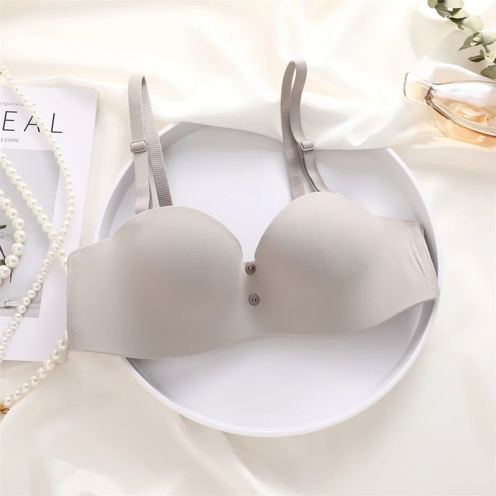 Women Sexy Seamless Bras Adjustable Push Up Brassiere No Steel Female Comfortable Underwear Ladies Solid Color Lingerie Bralette - Tasawoq