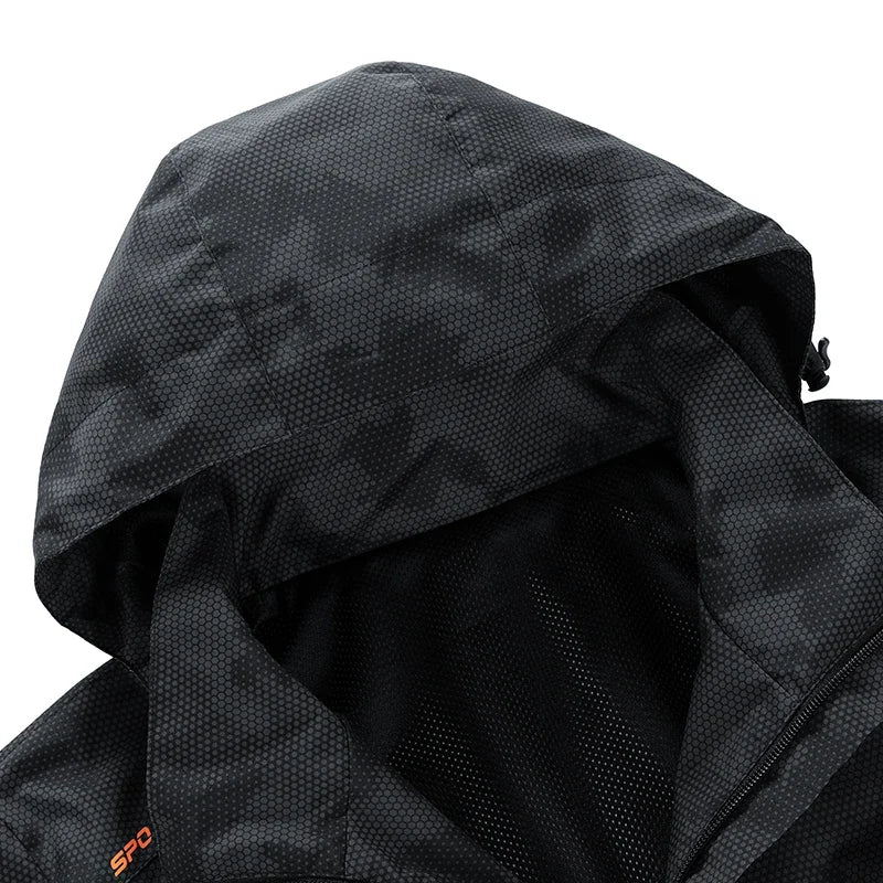 Hooded Hiking Jacket Men Outdoor Bomber Jackets Waterproof Windbreaker 2024 Spring Autumn Sports Casual Cargo Jackets Mens Coats - Tasawoq