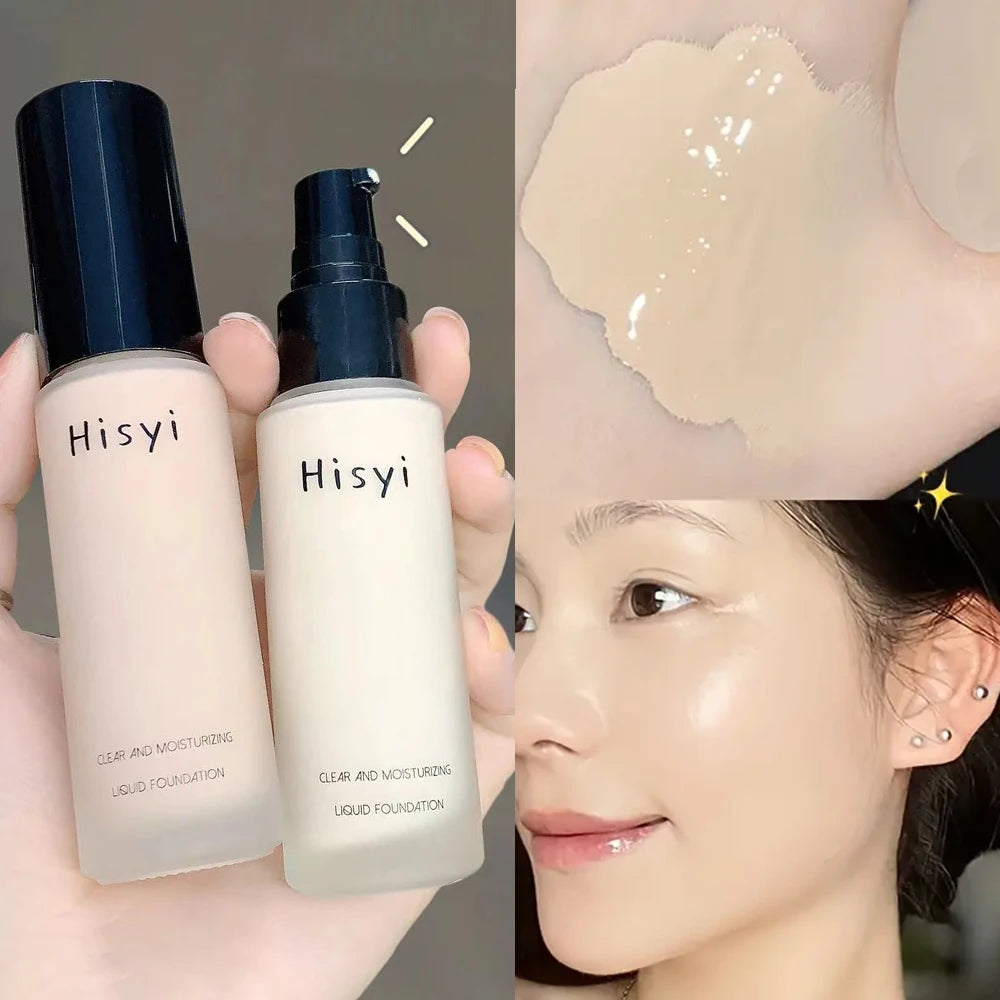 Liquid foundation naturally covers flaws without sticking powder, plain face cream, transparent foundation, conceals blemishes - Tasawoq