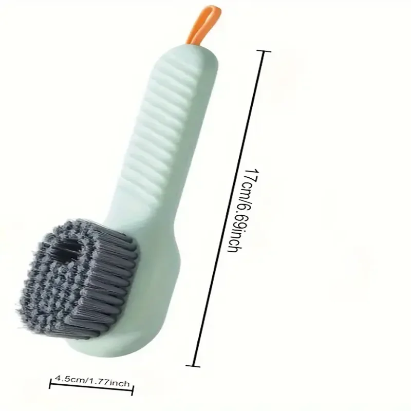 1pc Multi-function automatic spot shoe brush soft hair hand pressure hanging hole suitable for clothing carpet plastic handles - Tasawoq