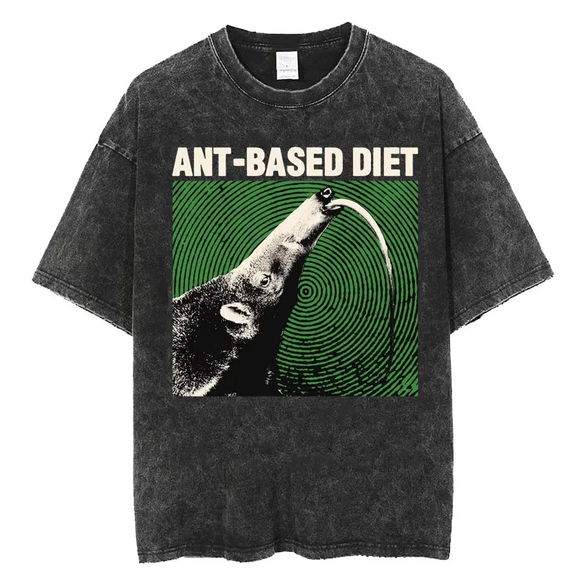 The Horrors Are Never Ending Yet I Remain Silly T-shirt Funny Japanese Style Frog Retro Washed T Shirt Men's Oversized Tees Tops - Tasawoq