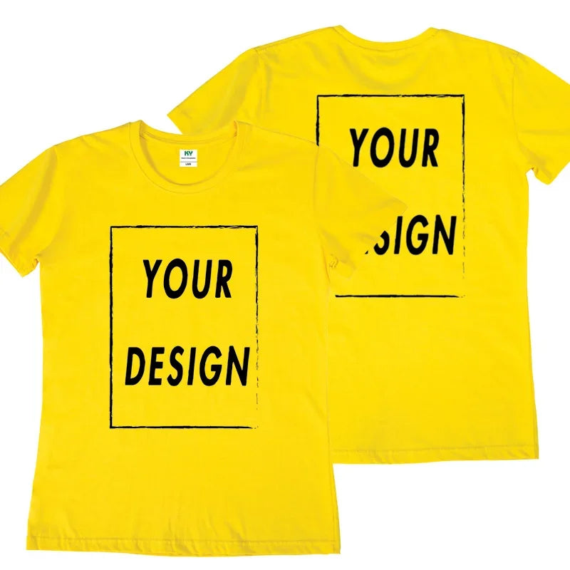 UE Size Custom Team T-shirt for Women, Add Your Own Design in Front and Back, Print and Text, High-quality T-shirt for Men - Tasawoq