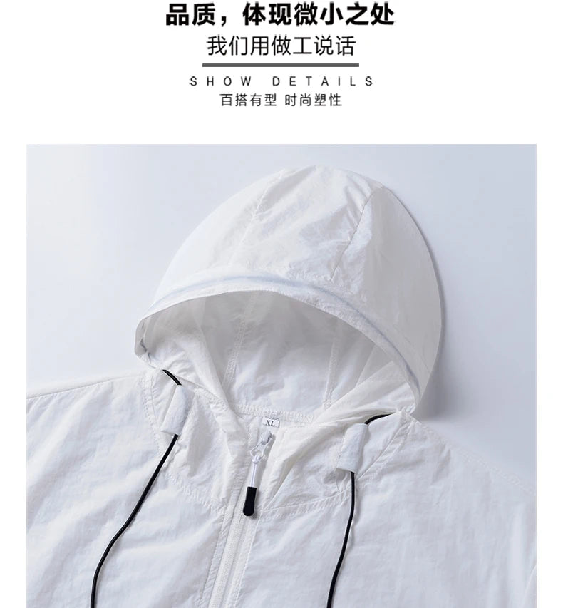 2025 Summer Hooded Jacket Men Women Sun Protection Clothing Fishing Hunting Clothes Quick Dry Skin Windbreaker - Tasawoq