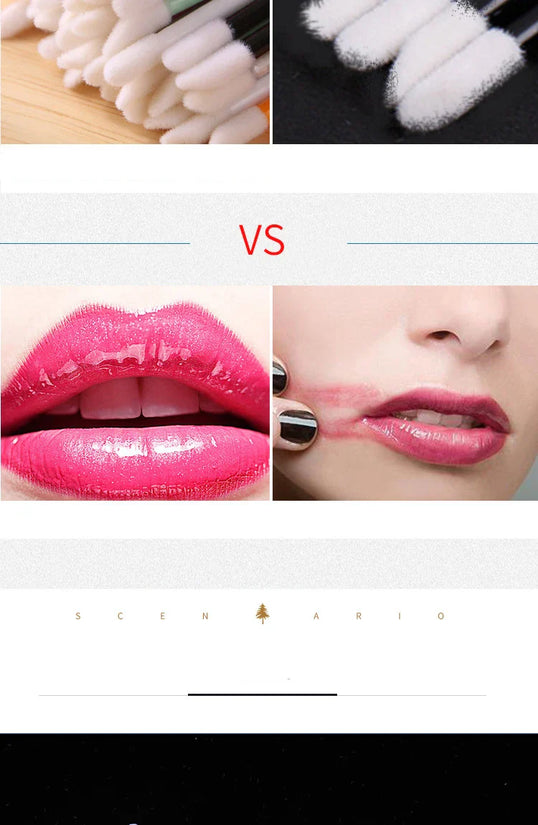50 Pcs Disposable Lip Brush Makeup Tools Hollow Lip Wands Nylon Lip Gloss Stick Applicator Lipstick Wands Set Cosmetic Tools - Tasawoq