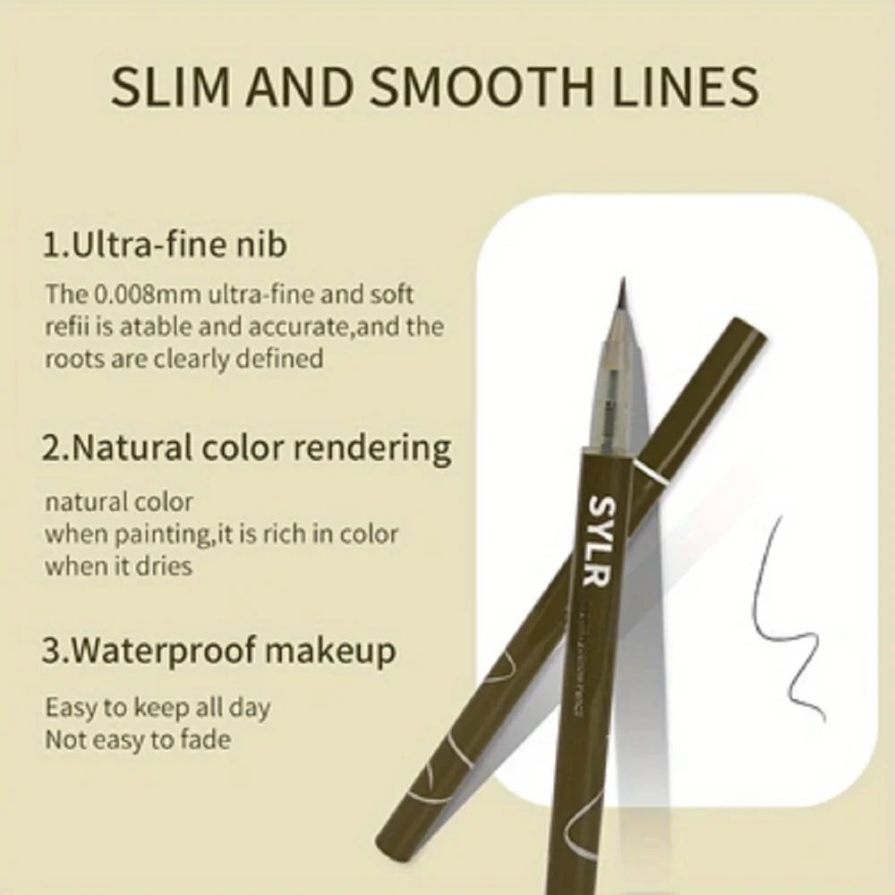 0.008mm Ultra Fine Eyebrow Pen Long Last Smudge Proof Waterproof Sweat-Proof High Pigmented Easy Applying Liquid Eye Brow Pencil - Tasawoq