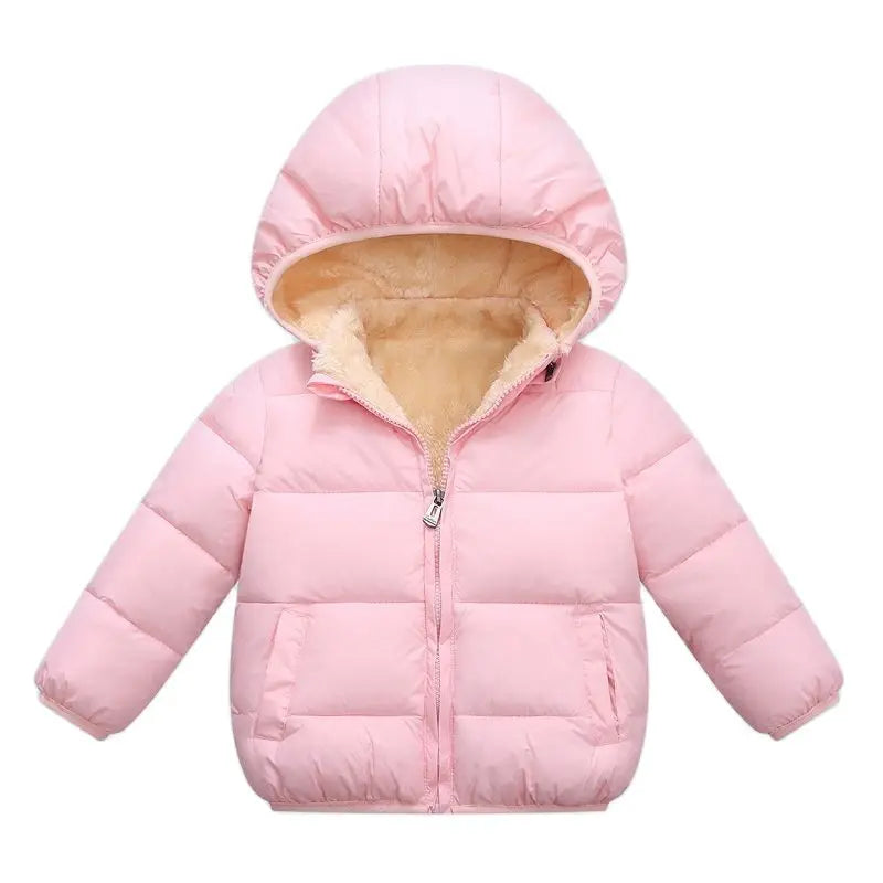 Baby Children Coats Winter Thick Jackets For Boys Warm Plush Thicken Outerwear For Girls Fur Hooded Jacket Kids Clothes Snowsuit - Tasawoq