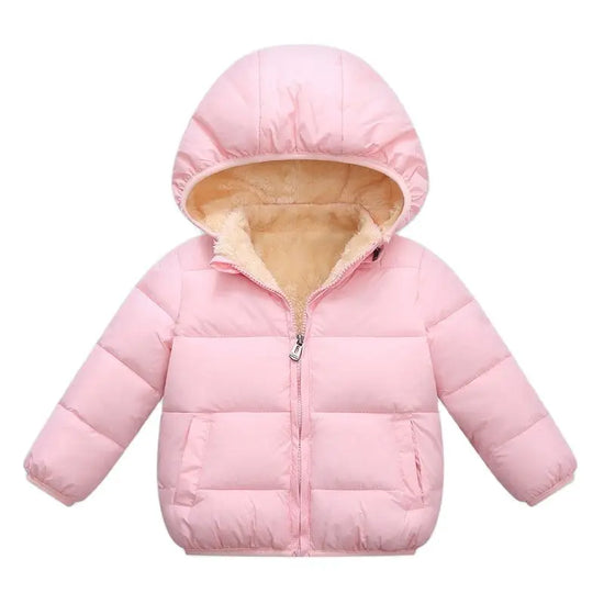 Baby Children Coats Winter Thick Jackets For Boys Warm Plush Thicken Outerwear For Girls Fur Hooded Jacket Kids Clothes Snowsuit - Tasawoq