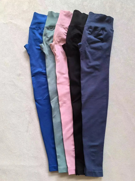 Seamless Sporty Leggings High Impact Yoga Leggings Fitness Pants Butt Lifting Tights Tummy Control Squat Proof Workout Tights - Tasawoq