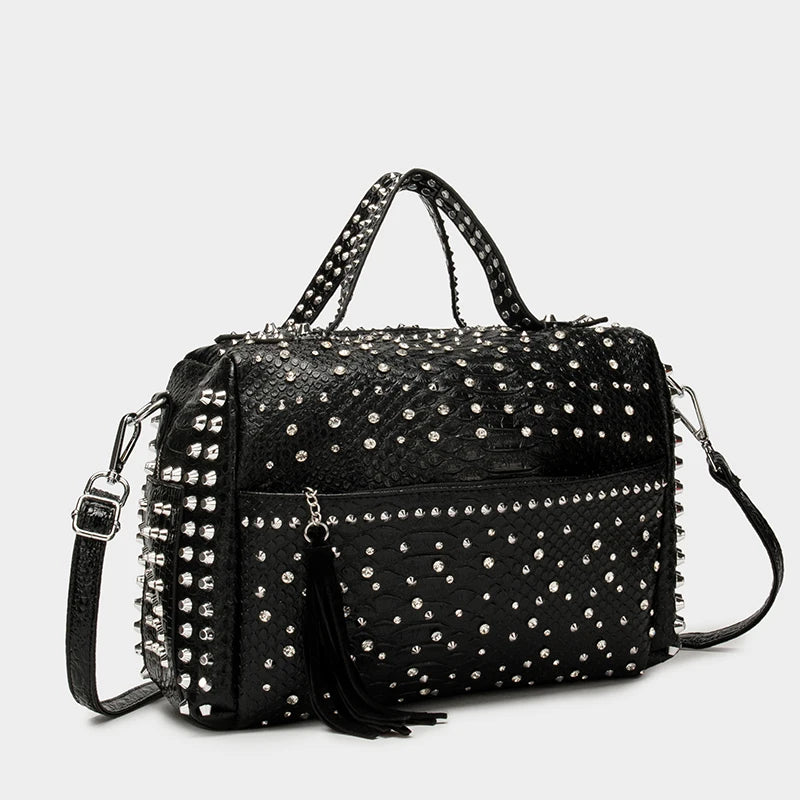 Women's bag luxury designer purses and handbags Shoulder bags vintage Rivet tote bag for women Large capacity travel bag purse - Tasawoq