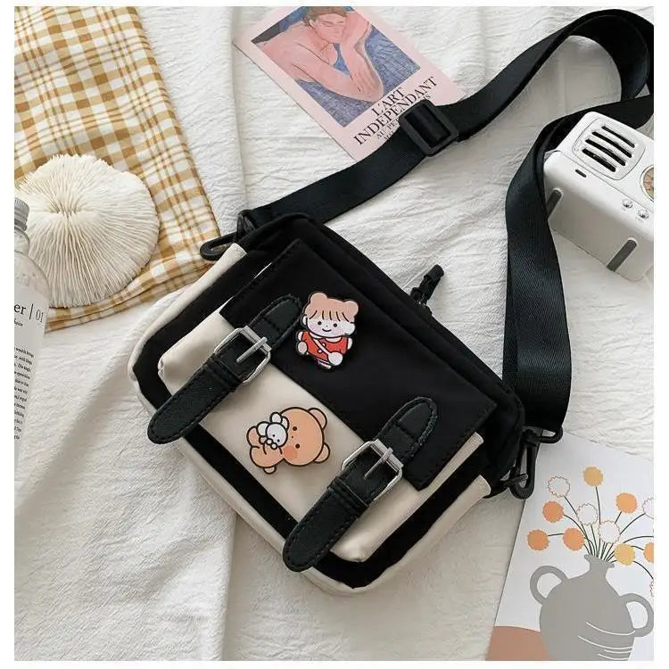 Korean Style Canvas Shoulder Bag For Women New Fashion Female Crossbody - Tasawoq